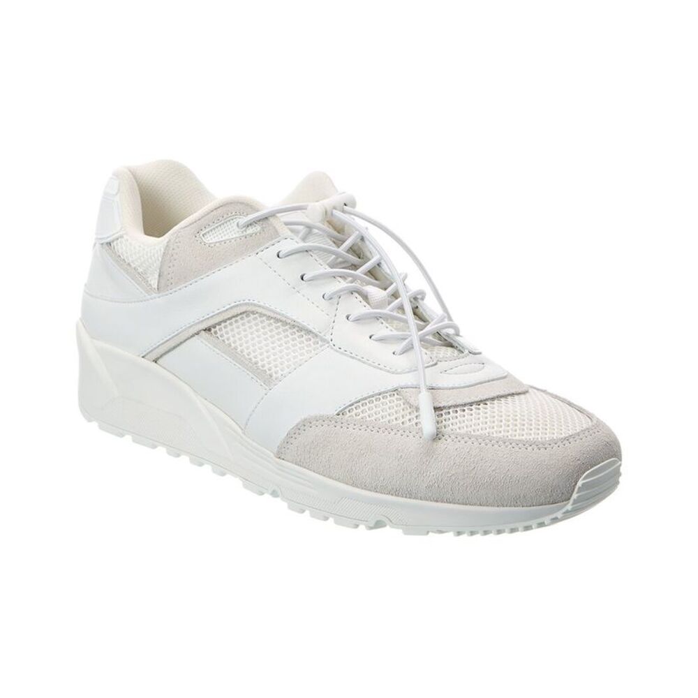 Saint Laurent Bump Leather & Suede Sneaker, White